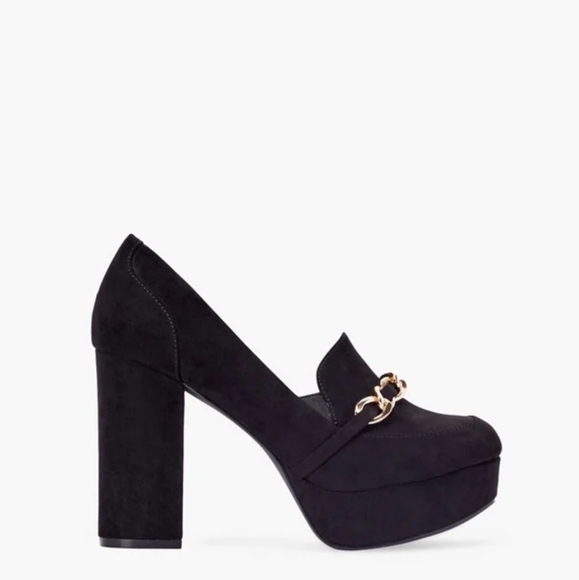 New ~ Chain Detail Platform Pump Black - Picture 4 of 4
